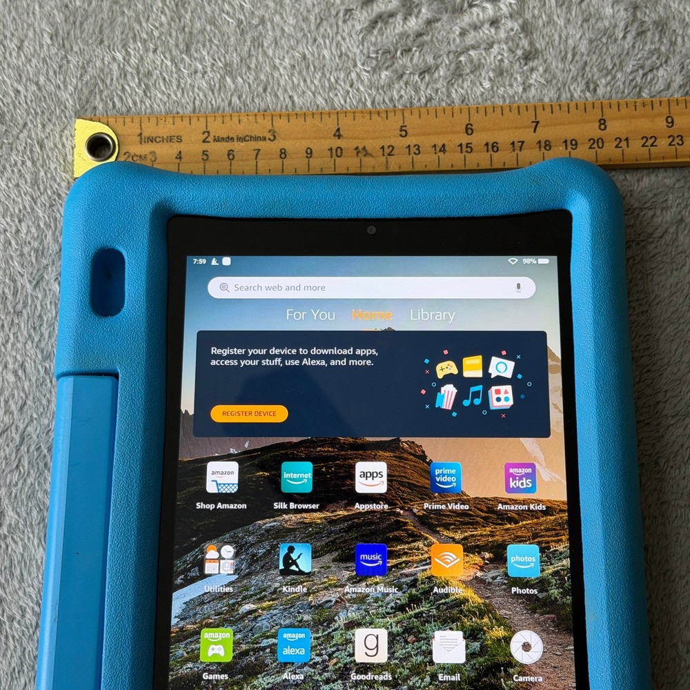 Amazon Fire HD 10 9th Gen 32GB Tablet Black with Blue Kids Proof Case M2V3R5 - Picture 13 of 13
